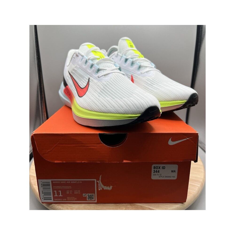 Nike‎ Air Winflo 9 Women’s 11 White/Bright Crimson-Black Running Shoes NIB